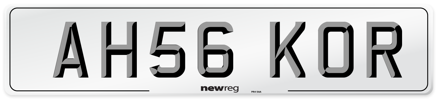 AH56 KOR Number Plate from New Reg